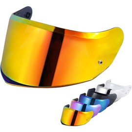 Helmet Visor for FF808/Stream II, Motorcycle Helmet Visor, UV Protection Helmet Visor, Motorcycle Wind Protection Helmet Lens Visor, Motorcycle Helmet Visor Replacement (Chrome Red)