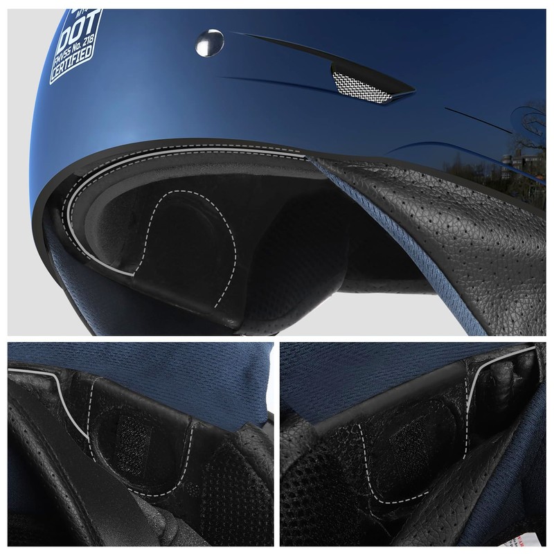GLX M14 Cruiser Scooter Motorcycle Half Helmet with Free Tinted