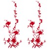FINGERINSPIRE 2 Pcs Red Plum Blossom Shape Appliques 53x17cm Flower