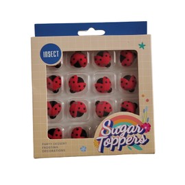 EPHVODI Ladybugs Cakes Decorations Edible Ladybug Shaped Hard Sugar Icing Decorations Cupcake Toppers for Baking Cookie Ice Cream Candy Decoration