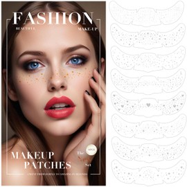 Glitter Freckles 8 Pcs Silver Glitter Freckles Face Tattoo, Cute Mixed Speckles Patches, Sparkle Freckles for Women, Trend Face Makeup Fake Freckles, Festival Party Supplies, Party Decorations Women