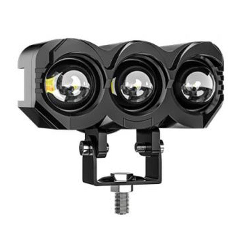 2pcs Motorcycle LED Spotlight White Yellow Dual Light Aluminum IP68