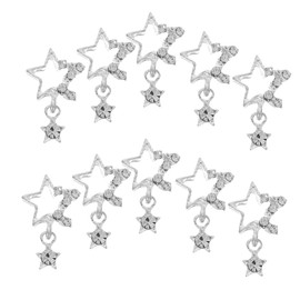 Outanaya 10pcs Shiny Star Nail Charms Elegant Rhinestone Nail Art Supplies for Creative Designs Durable Decoration Professional Manicure