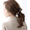 [ヴァンテーヌ] VINGTAINE アニマル柄 リボンバナナクリップ M 簡単まとめ髪 大人 ヘアアクセサリー H-185 (ベージュ)