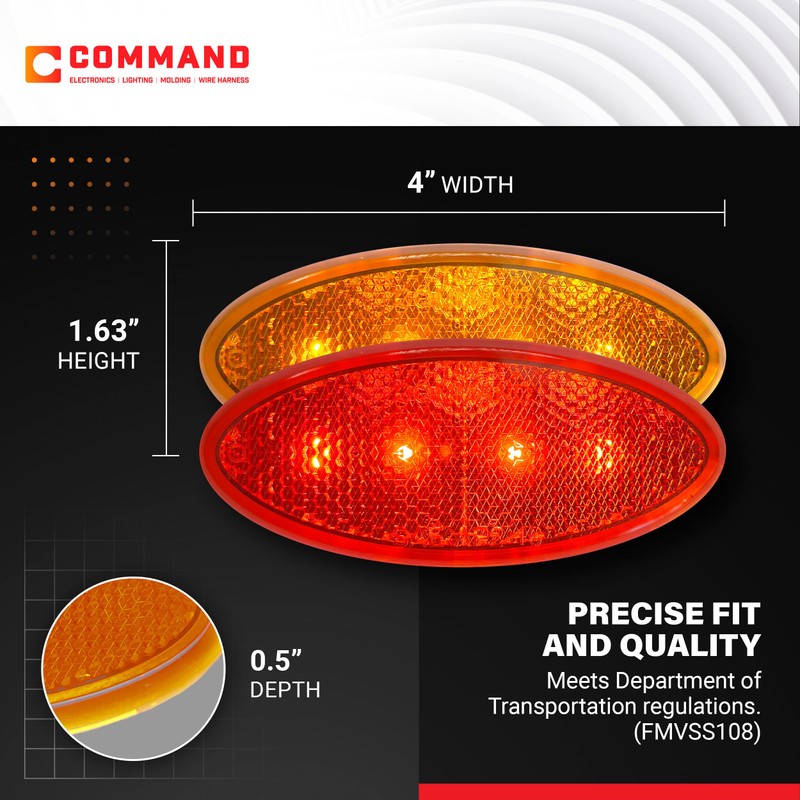 Command Electronics OEM 12V LED RV & Trailer Oval Clearance