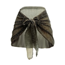 Holipick Shiny Sarong Coverups for Women Bathing Suit Wrap Skirt Swimsuit Beach Bikini Cover Up Black Gold