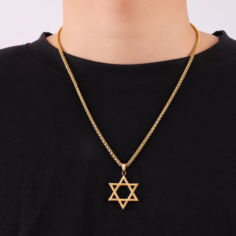 Fiusem Gold Plated Wheat Chain Necklace for Men, 3mm Gold
