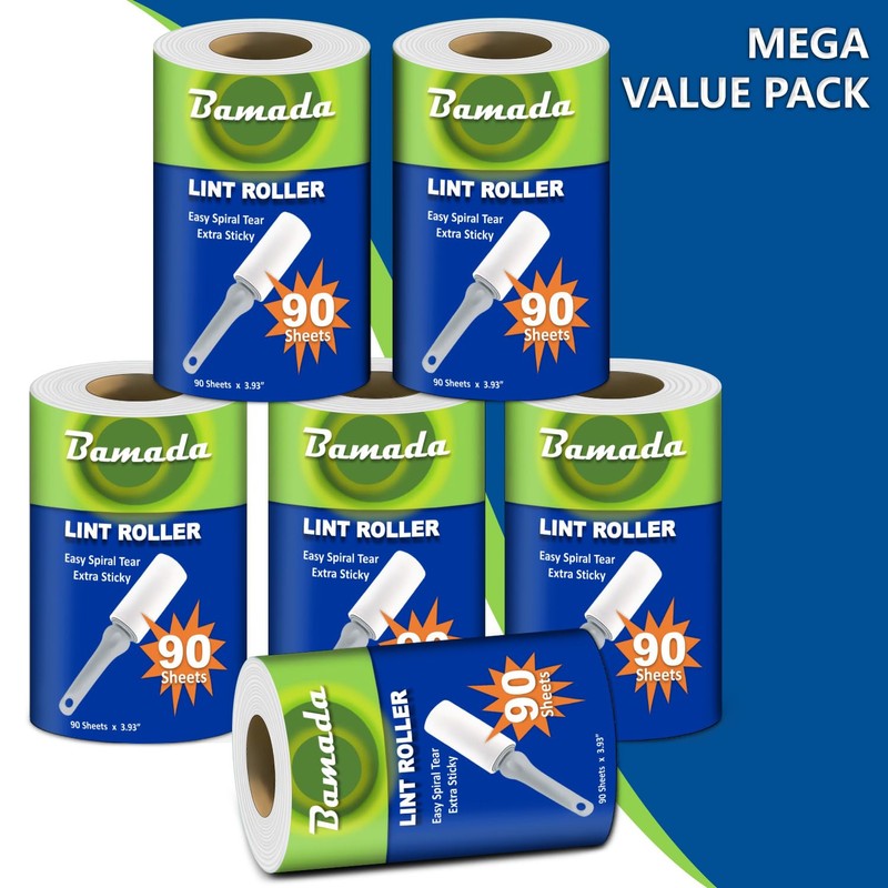Lint Roller for Pet Hair, Pack of 6 with 540
