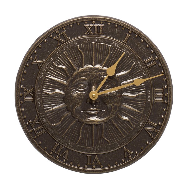 Whitehall Products Sunface Clock, French Bronze