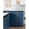 uvbws 2PCS Leaf Cabinet with Solid Brass Edge Handle, Brushed