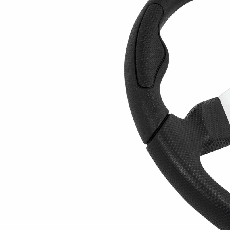 Yamaha Golf Cart 13.5" Black Steering Wheel with Chrome Adapter