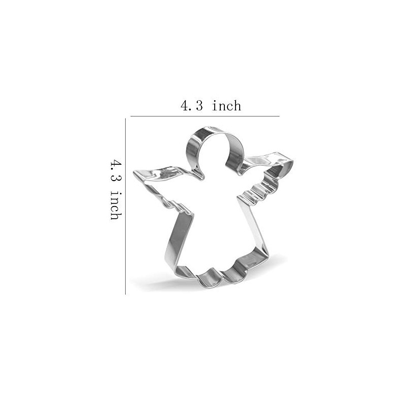 Keewah 4.3 Inch Angel Cookie Cutter - Stainless Steel