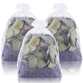 3 Set Dried Eucalyptus Lavender Shower Bath Pouches Eucalyptus Leaves Sachet Bags for Shower Preserved Natural Real Eucalyptus Leaves Lavender for Relaxation and Anxiety Relief