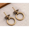 Tiazza 4Pcs Chinese Style Antique Brass Ring Pull Handle Kitchen