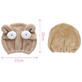 Abcsea 2 pieces turban hair drying towel, hair turban drying, dry hood for hair, hair drying towel, hair drying towel children, elk and sheep