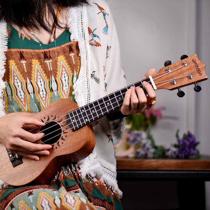 21 Inch Wooden Acoustic Ukulele Ukelele Uke Sapele Wood