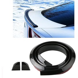 Car Trunk Spoiler Roof Lip Kit,3D PU Rear Trunk Lip or Roof Spoiler Sticker Bar with Carbon Fiber Pattern,Car Rear Spoiler Exterior Rear Spoiler Kit, Punch-Free Installation for Most Cars (Black)
