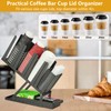 Samhe Coffee Station Organizer for Countertop, 4 Compartment Cups Lids