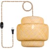 Depuley Rustic Woven Pendant Light, 3-Light Metal Basket Hanging Lights