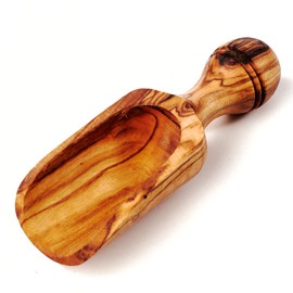 das Olivenholzbrett®, Wooden Dosing Spoon, Flour Scoop, Spice Scoop Olive Wood, 18 cm
