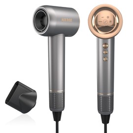 High Speed Nano-Plasma Hair Dryer 1500W Compact and Low Noise，110,000 RPM Brushless Motor Portable Blow Dryer add 3 Temps /3 Speed and Magnetic Nozzle, Fast Drying for Home, Salon and Gifts, Sliver