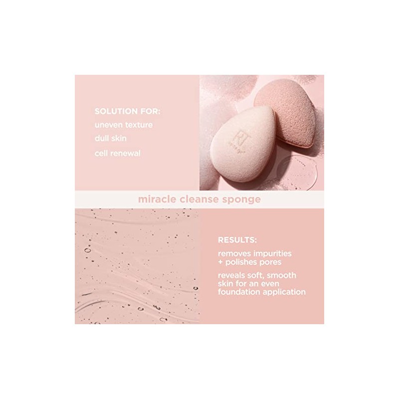 Real Techniques, Miracle Cleanse Sponge, Esponja para Lavar y Exfoliar