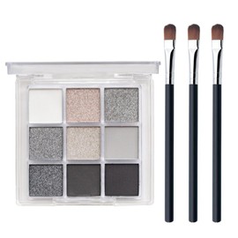 ZORVUJI Smoky Eyeshadow Palette, 9 Colours, Soft Matte Shimmer, Waterproof, Highly Pigmented, Metal Flash, Gothic Eyeshadow, with 3 Brushes