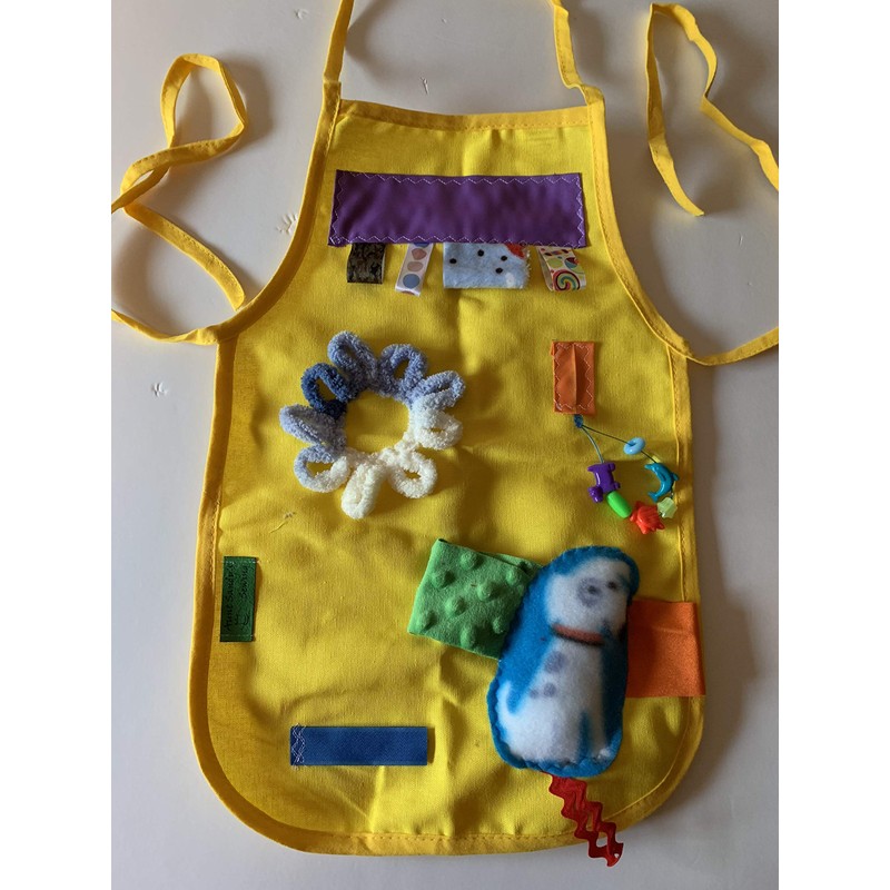 Child Fidget Apron, tactile apron, toddler apron, washable, play therapy,