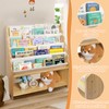 JGMZTZT Kids Book Shelf, Natural Wood Large Size 4 Tier