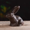BRASSTAR Cast Iron Rabbit Statue 3.1”Garden Home Office Desk Decor