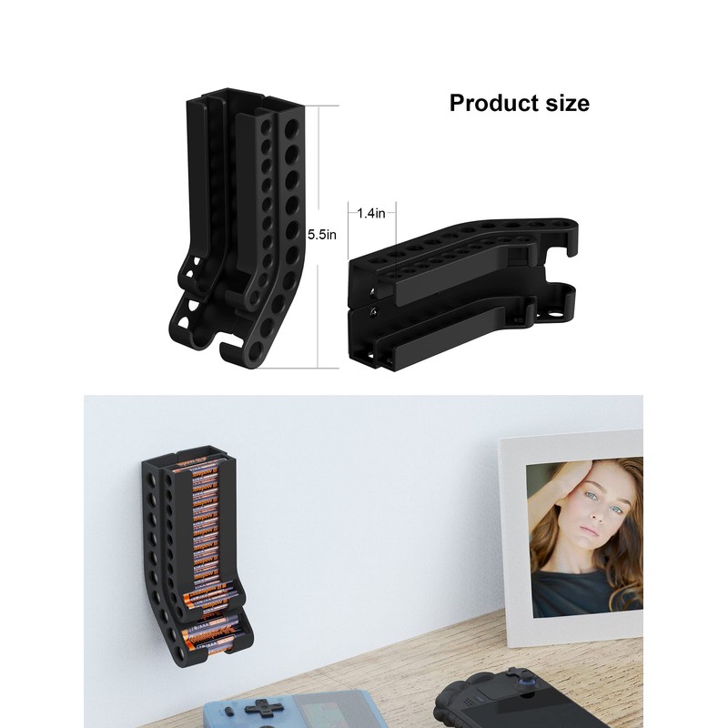 ZZHDESBY Battery Holder Storage Organizer AA & AAA Battery Caddy