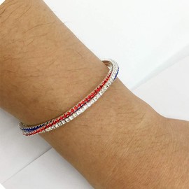 IDesign USA American Flag Bracelet Decorations Gift Red Blue White Bracelet Patriotic 4th of July Independence Day