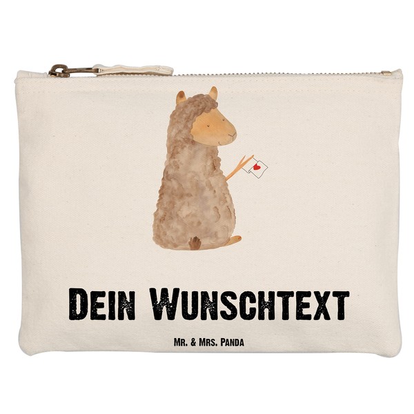 Mr. & Mrs. Panda Make-Up Bag Alpaca Flag, White Personalised,