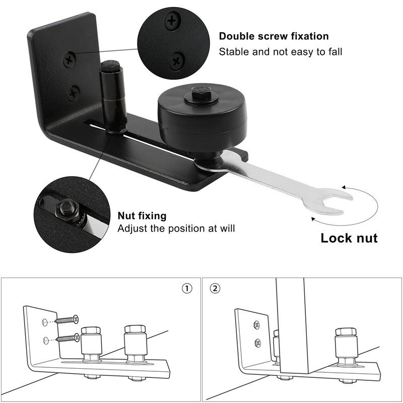 Wilktop Adjustable Floor Guide Set of 2, Sliding Door Runner,