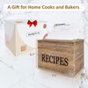 feasteery Recipe Box,100 Recipe Cards with Dividers,100 Card Protectors,Rustic Wood