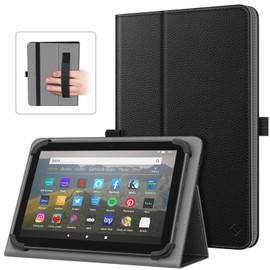 Fintie Universal Case for 7-8 Inch Tablet eReader - Folio Protective Cover Book Style Premium PU Leather Cover with Hand Strap Pen Holder for 7", 7.9", 8” Tablet eReader
