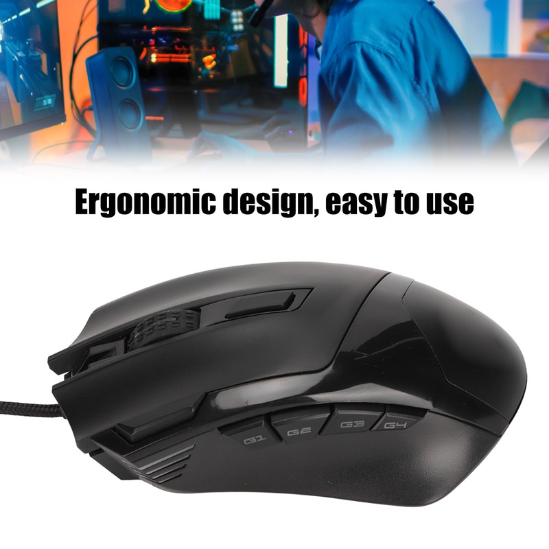 Gaming Wired Mouse RGB 6 DPI Levels High Accuracy Black