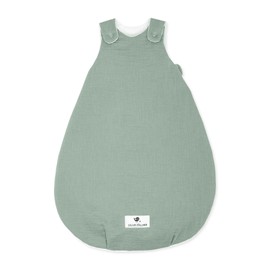 Julius Zöllner Baby Sleeping Bag Muslin, Warm Filling 2.5 Tog, Washable at 40°C, Made in Germany, Oeko Tex Standard 100, Green, Size 50/56