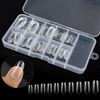 100 Pcs Clear False Nail Tips with Storage Case-Full Cover
