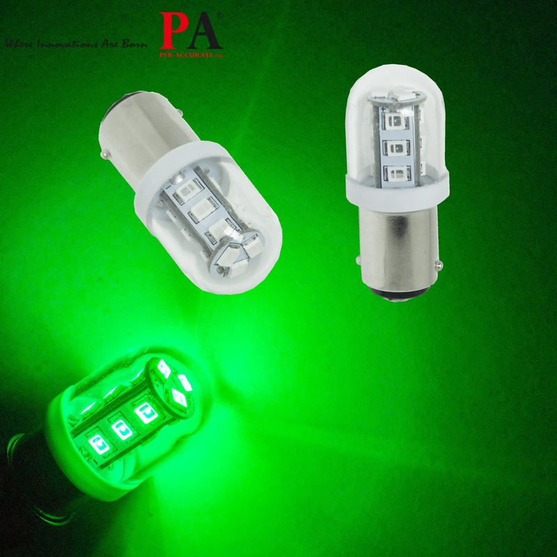 PA LED 2x 1142 Ba15d 15 SMD 9-32V Super Green