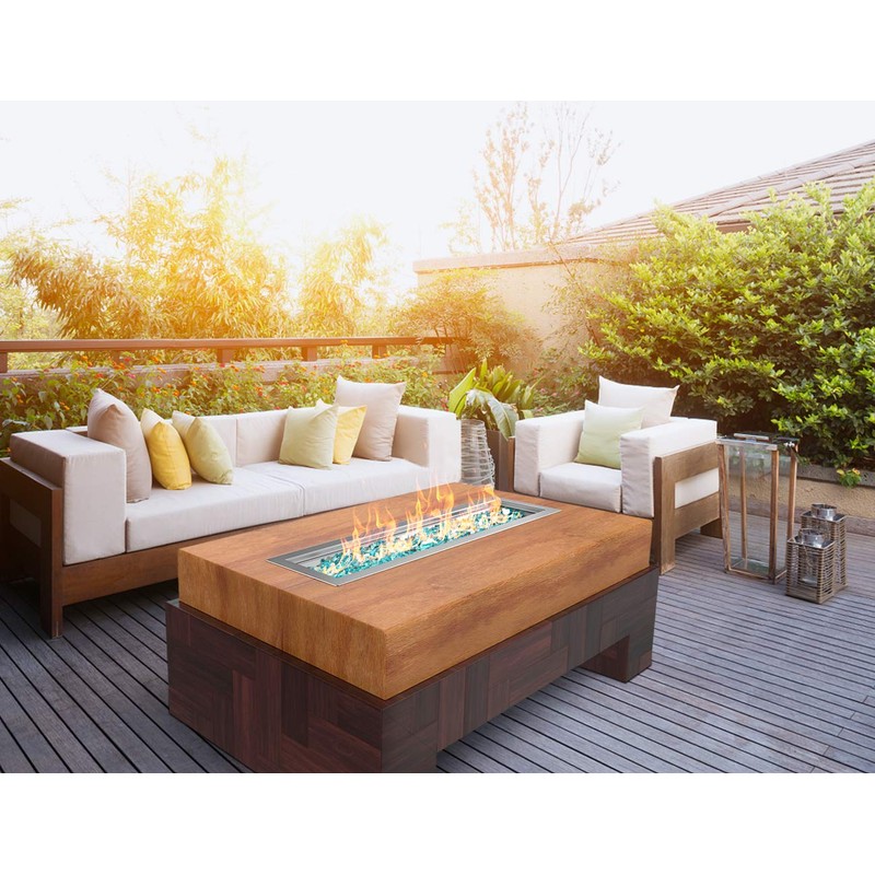 Skyflame Linear Stainless Steel Drop-in Fire Pit Pan and Burner