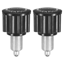 PATIKIL 2 Pcs Pull-up Spring Knob M16 Pull Pin Knob 22mm Thread Length Exercise Bike Pin Knob Screw Replacement Part for Fitness Equipment Bicycle Equipment, Black