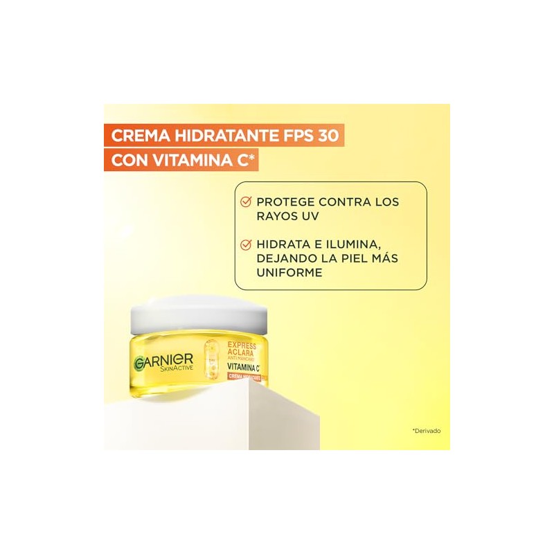 Garnier Express Aclara Crema Hidratante Antimanchas Vitamina Fps Unifica Tono