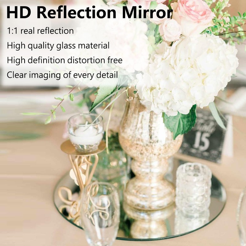 DARENYI 12 inch Glass Round Mirror with Adhesive Tapes, Frameless