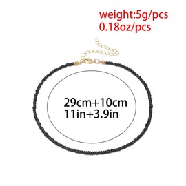 Holibanna 2pcs Boho Choker Necklace Chain Bead Necklace Boho Tiny Bead Choker Jewelry Beach Bead Choker for Women and Girls