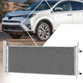 Factory Style Aluminum Front A/C Condenser Compatible with 2016-2018 Toyota RAV4 Hybrid Model Japan Built