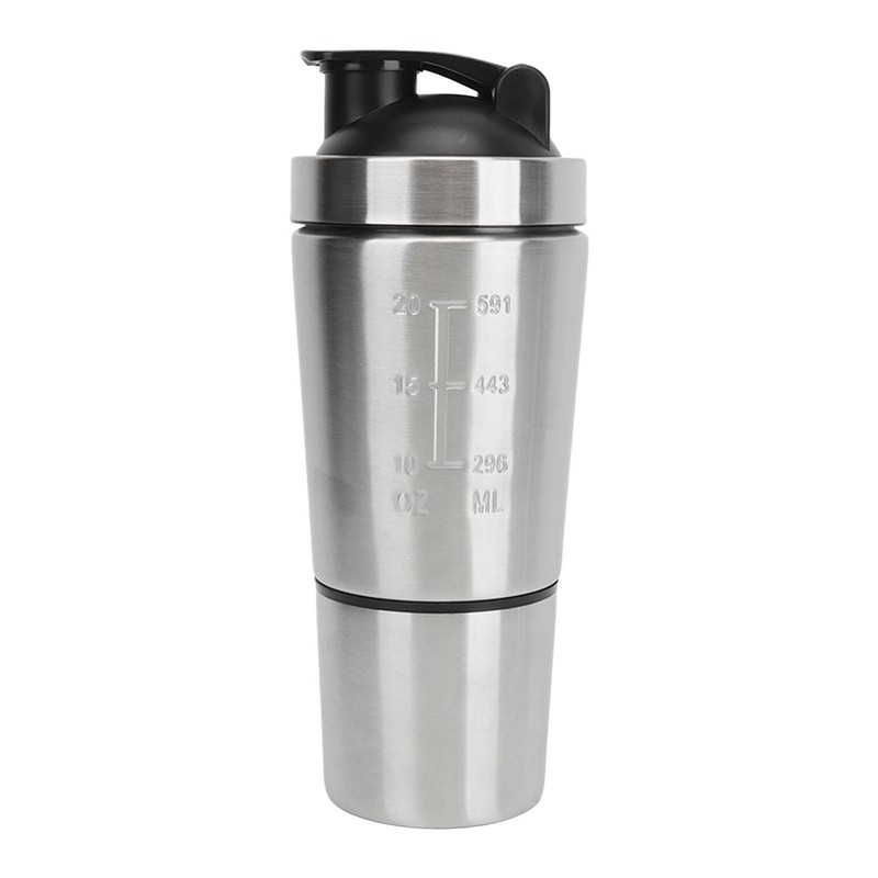 Shaker Bottle Stainless Steel Protein Shaker with Scales Portable Shaker