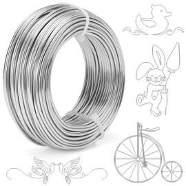 9 Gauge Silver Aluminum Craft Wire, 3mmX 50 Feet Sculpting Wire, Bendable Metal Craft Wire for Making Dolls Skeleton DIY Crafts Jewelry Making, Wire Weaving and Wrapping (Silver, 9 Gauge)