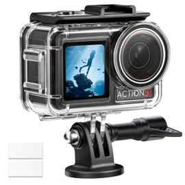 50M/164FT Waterproof Underwater Housing for DJI Action 5 Pro/Action 4 – Anti-Fog Invisible Dive Case Heavy-Duty Shockproof for Action 5 Pro Camera