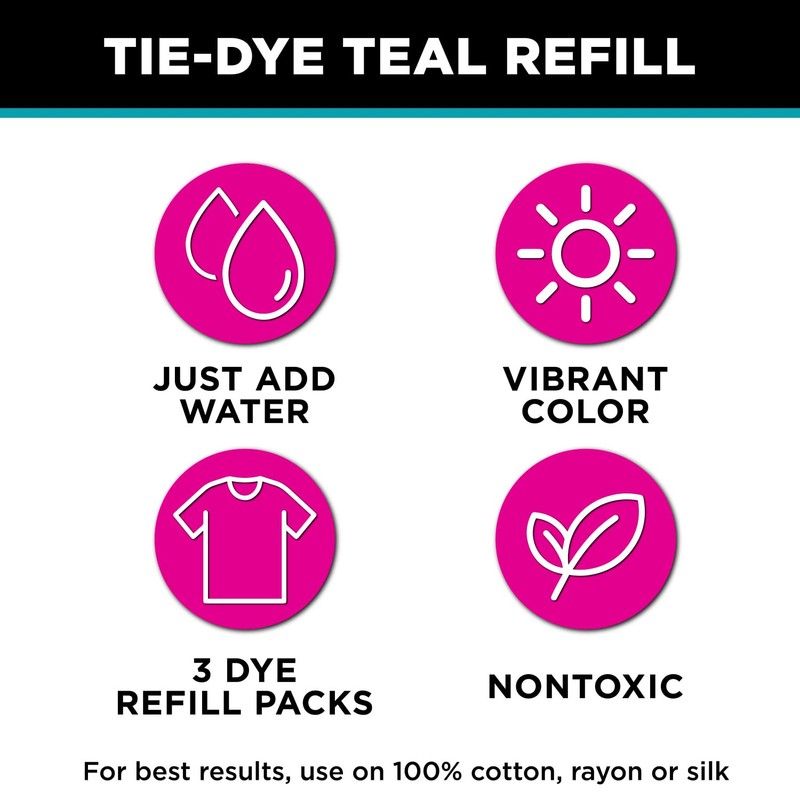 Tulip One-Step Tie-Dye Kit , 3 Fabric Dye Refill Packs,